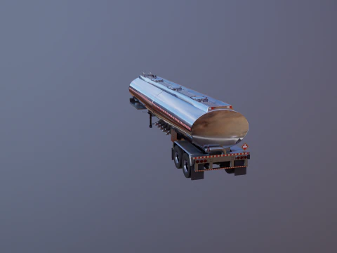 Generic Semi Truck Sleeper with Tanker Trailer 3D Model
