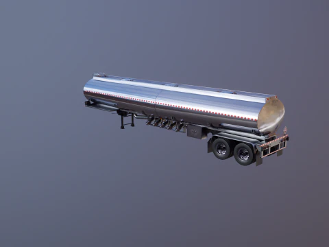 Generic Semi Truck Sleeper with Tanker Trailer 3D Model