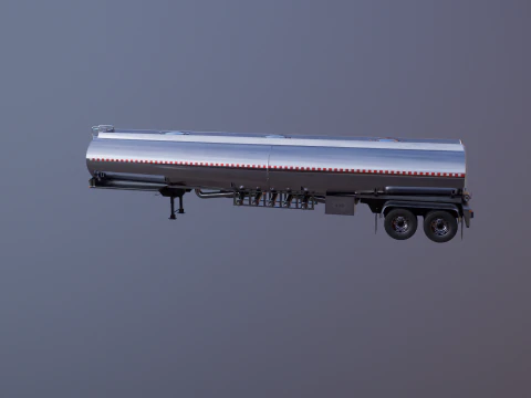 Generic Semi Truck Sleeper with Tanker Trailer 3D Model