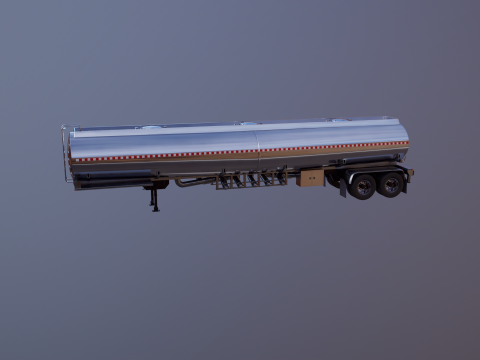 Semi-camion generico con cuccetta e rimorchio cisterna Modello 3D