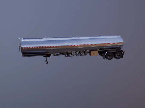 Generic Semi Truck Sleeper with Tanker Trailer 3D Model