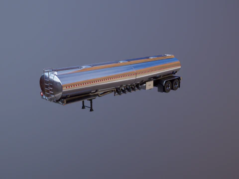 Generic Semi Truck Sleeper with Tanker Trailer 3D Model