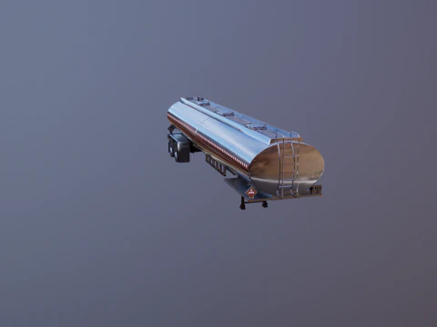 Generic Semi Truck Sleeper with Tanker Trailer 3D Model