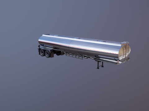 Semi-camion generico con cuccetta e rimorchio cisterna Modello 3D