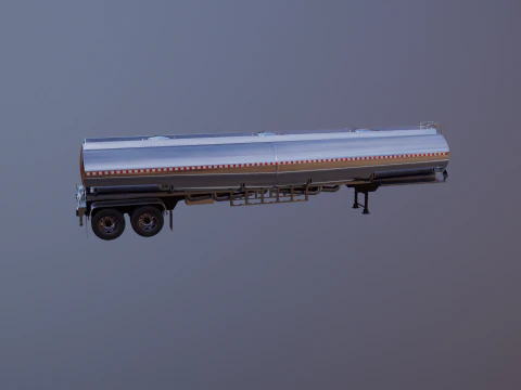 Generic Semi Truck Sleeper with Tanker Trailer 3D Model