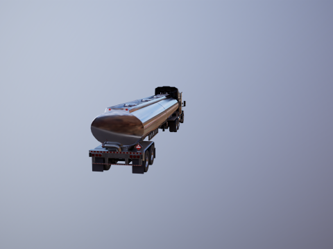 Semi-camion generico con cuccetta e rimorchio cisterna Modello 3D