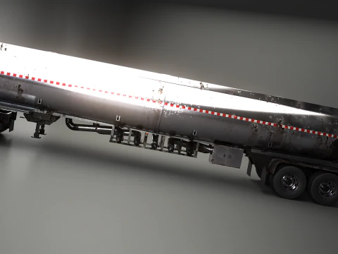 Generic Semi Truck Sleeper with Tanker Trailer USED 3D Model