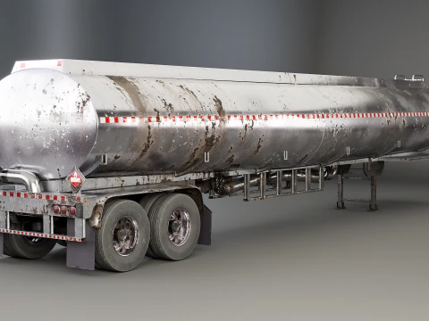 Generic Semi Truck Sleeper with Tanker Trailer USED 3D Model