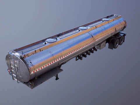 Generic Semi Truck Sleeper with Tanker Trailer USED 3D Model