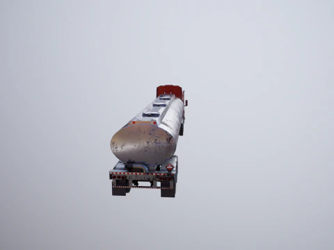 Generic Semi Truck Sleeper with Tanker Trailer USED 3D Model