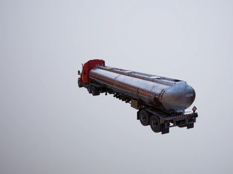 Generic Semi Truck Sleeper with Tanker Trailer USED 3D Model