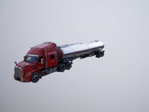 Generic Semi Truck Sleeper with Tanker Trailer USED 3D Model