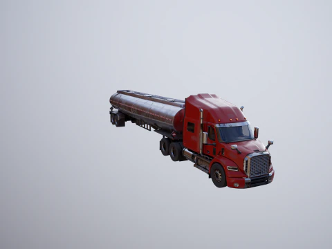 Generic Semi Truck Sleeper with Tanker Trailer USED 3D Model