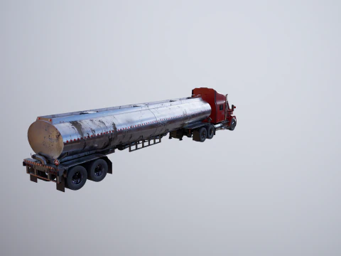 Generic Semi Truck Sleeper with Tanker Trailer USED 3D Model
