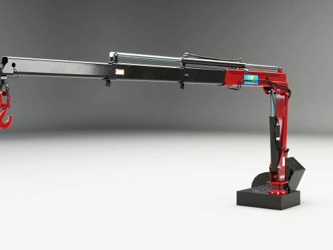 古い小型トラック搭載クレーン 3Dモデル