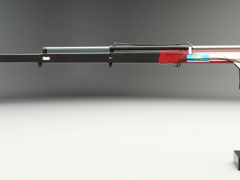 Old Small Truck-Mounted Crane 3D Model