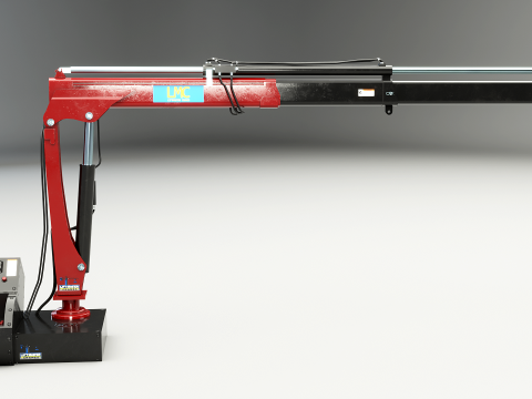 Old Small Truck-Mounted Crane 3D Model