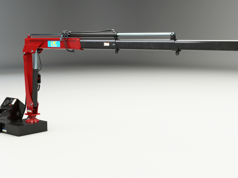 Old Small Truck-Mounted Crane 3D Model