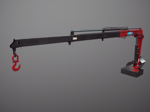 Old Small Truck-Mounted Crane 3D Model