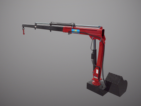 Old Small Truck-Mounted Crane 3D Model