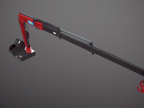 Old Small Truck-Mounted Crane 3D Model