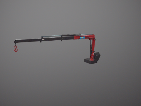 Old Small Truck-Mounted Crane 3D Model
