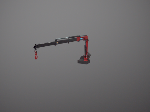 Old Small Truck-Mounted Crane 3D Model