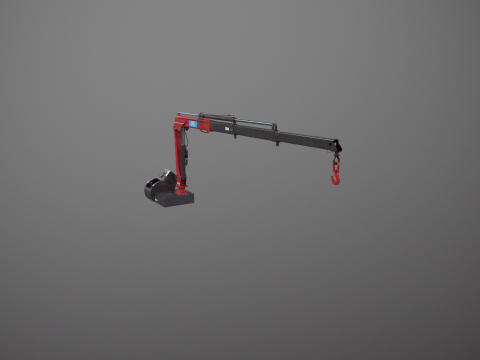 Old Small Truck-Mounted Crane 3D Model