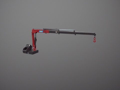 Old Small Truck-Mounted Crane 3D Model