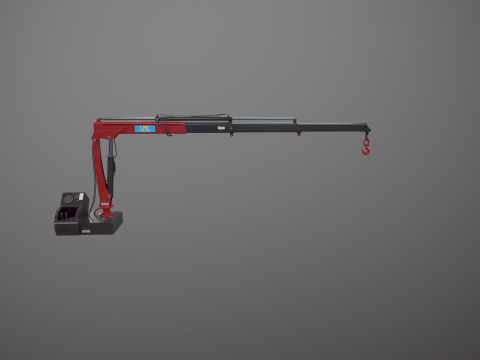 Old Small Truck-Mounted Crane 3D Model