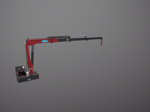 Old Small Truck-Mounted Crane 3D Model