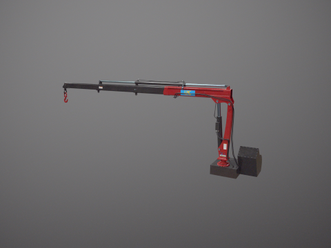 Old Small Truck-Mounted Crane 3D Model