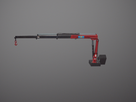 Old Small Truck-Mounted Crane 3D Model