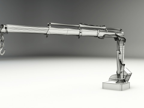 Old Small Truck-Mounted Crane 3D Model