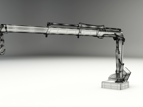 Old Small Truck-Mounted Crane 3D Model