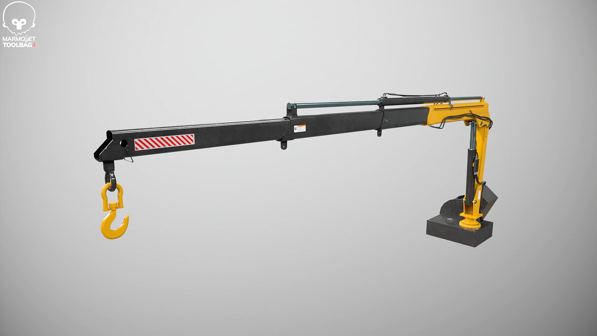 Old Small Truck-Mounted Crane 3D Model .c4d .max .obj .3ds .fbx .stl .blend 