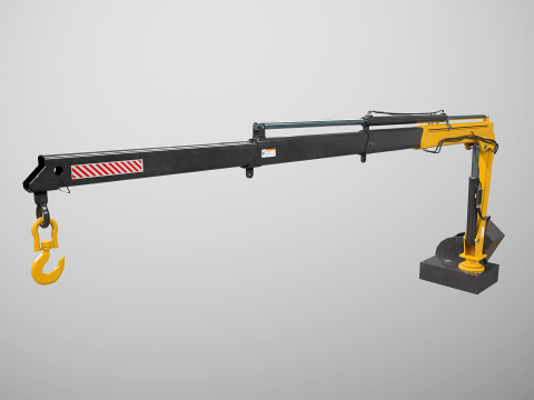 古い小型トラック搭載クレーン 3Dモデル