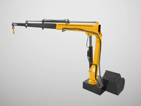 Old Small Truck-Mounted Crane 3D Model