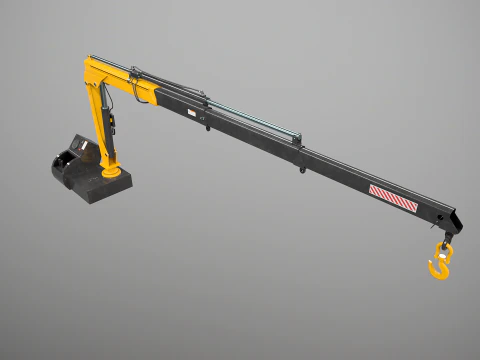 Old Small Truck-Mounted Crane 3D Model