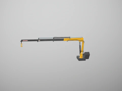 Old Small Truck-Mounted Crane 3D Model