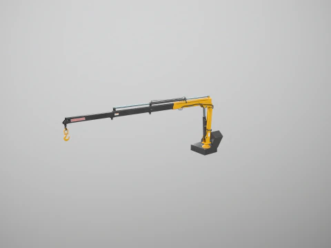 Old Small Truck-Mounted Crane 3D Model