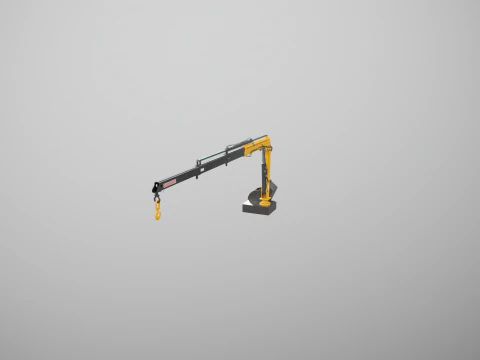 Old Small Truck-Mounted Crane 3D Model
