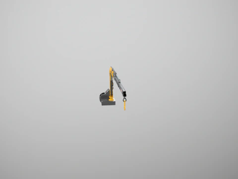 Old Small Truck-Mounted Crane 3D Model