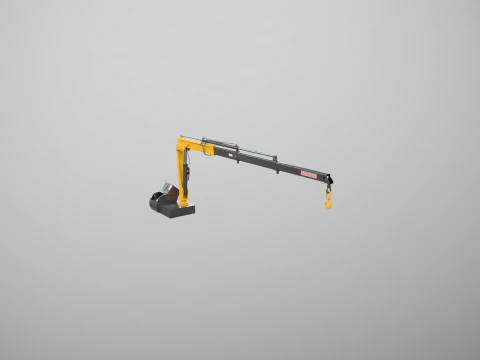 Old Small Truck-Mounted Crane 3D Model