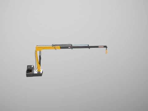 Old Small Truck-Mounted Crane 3D Model