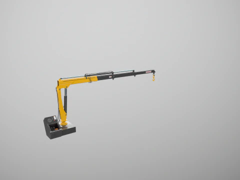 Old Small Truck-Mounted Crane 3D Model
