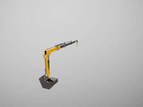 Old Small Truck-Mounted Crane 3D Model