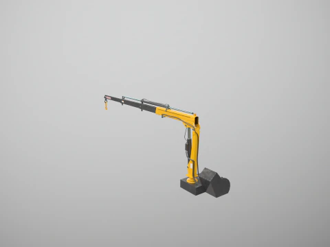 Old Small Truck-Mounted Crane 3D Model