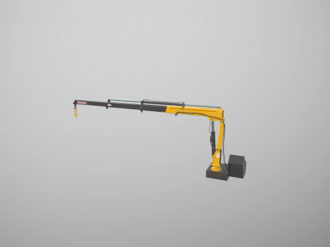 Old Small Truck-Mounted Crane 3D Model