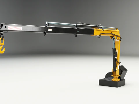 Old Small Truck-Mounted Crane 3D Model